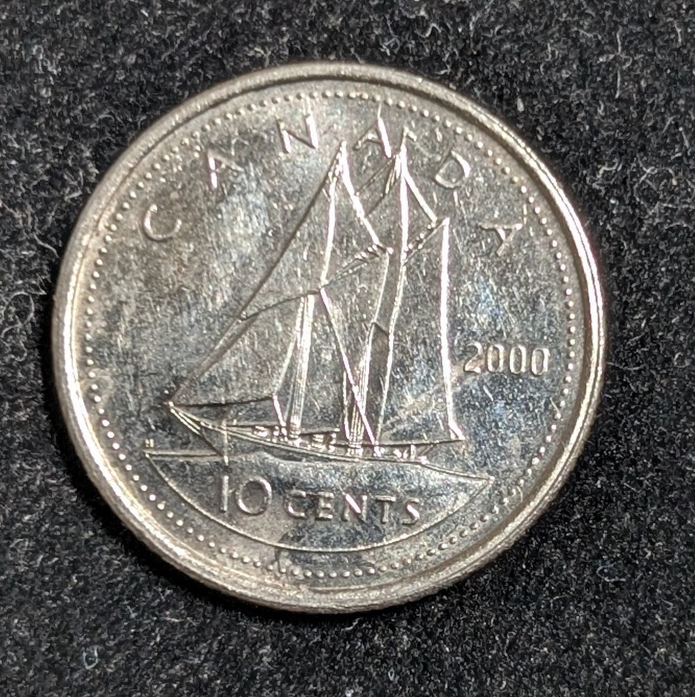 2000 Canada 10 Cents Circulated KM# 183