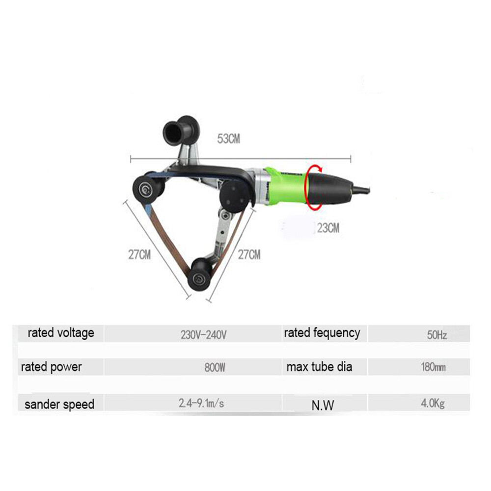 Tube Polisher 800W Belt Sander Sanding Machine Variable Speed Cordless Machine