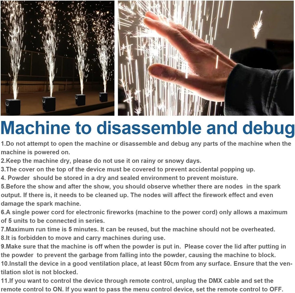 Large Cold Spark Firework Machine 700W DMX Stage DJ Party Effect Machine