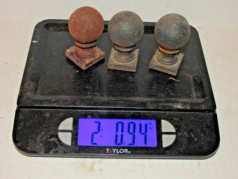 3 Iron Salvaged Finial, Knobs, Toppers, DIY,