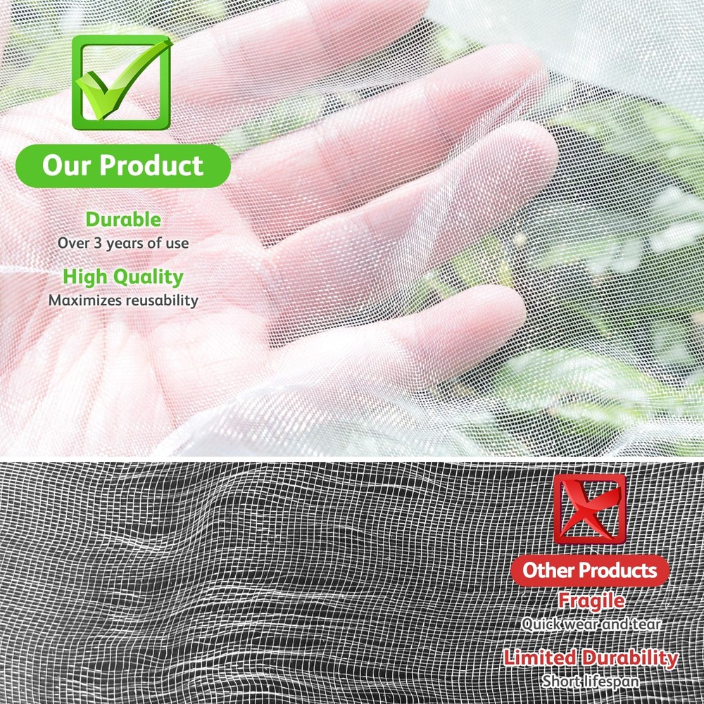 4Pack 3.3x2.6 ft Blueberry & Fruit Tree Bird Netting Cover with Drawstring