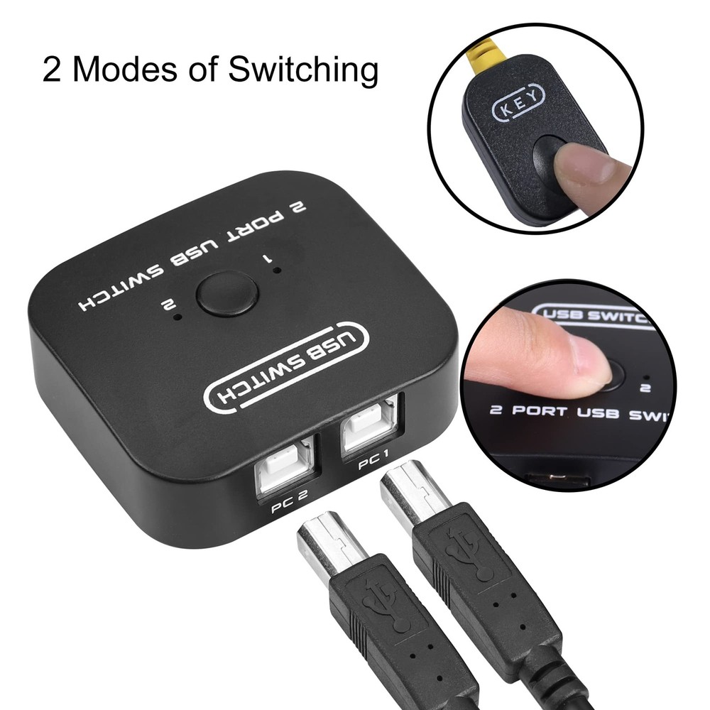 USB Printer Sharing KVM Switch, Switching Without Drivers. Share Keyboard Mou...