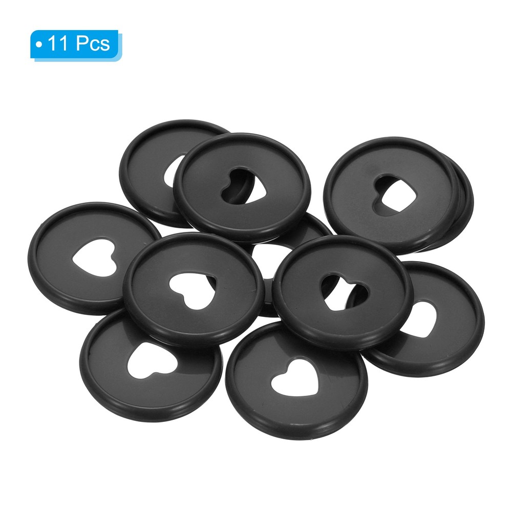 28mm Plastic Book Binding Discs, 11 Pack Expansion Discs Heart, Black