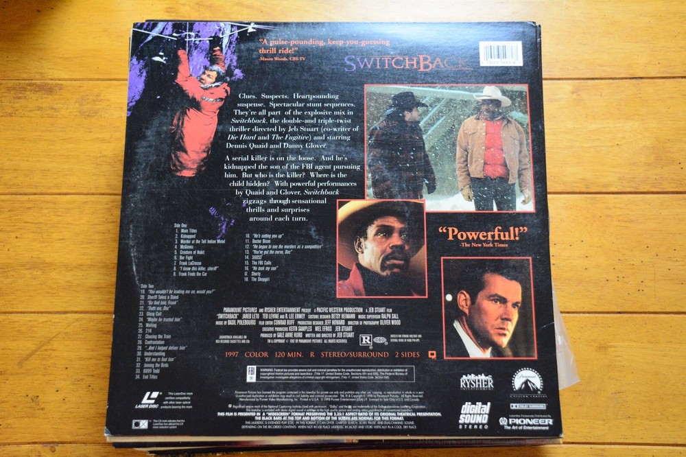 SWITCHBACK LASERDISC LD WIDESCREEN KILLER THRILLER DENNIS QUAID [71]