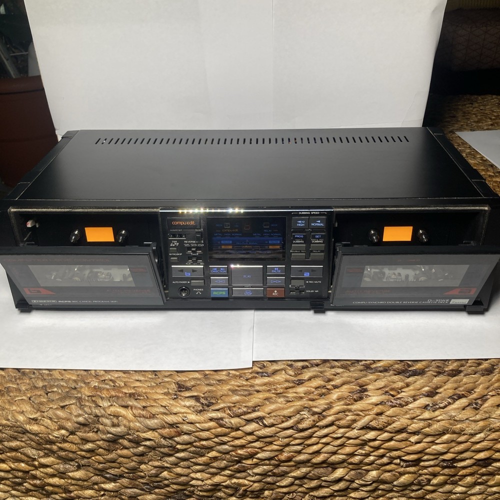 Sansui D-95WR Compu-Synchro Double Reverse Cassette Deck digital screen- Works!