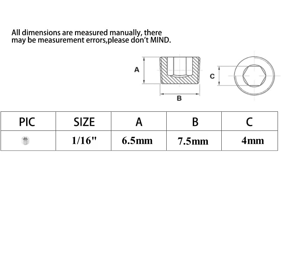Stainless Steel 10pcs 1/16" NPT Pipe Plug Fitting Internal Hex Thread Socket