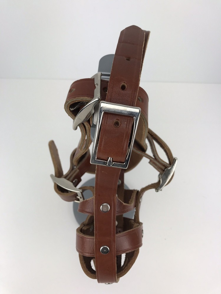 Vintage Leather Muzzle Medium Build Adjustable Made Of Thick Brown Leather