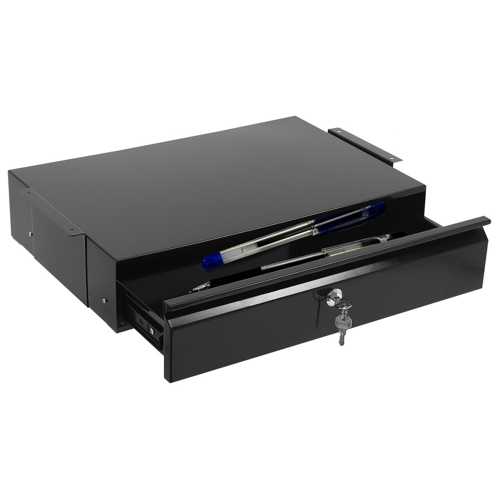 Slide Out Cabinet Drawer Pull Out Under Desk Drawer For Office With Lock Black