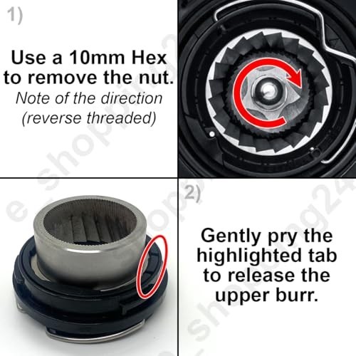 Precision Fit Conical Burrs for Coffee Grinders - Upper & Lower Set, Adjustable