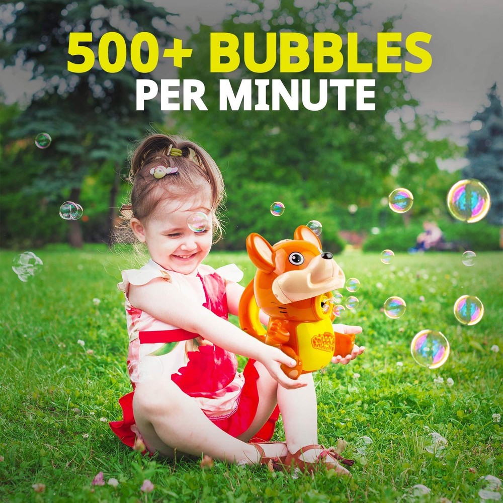 Automatic Bubble Blower Machine for Kids, LED Light and Sound with Easy Refill