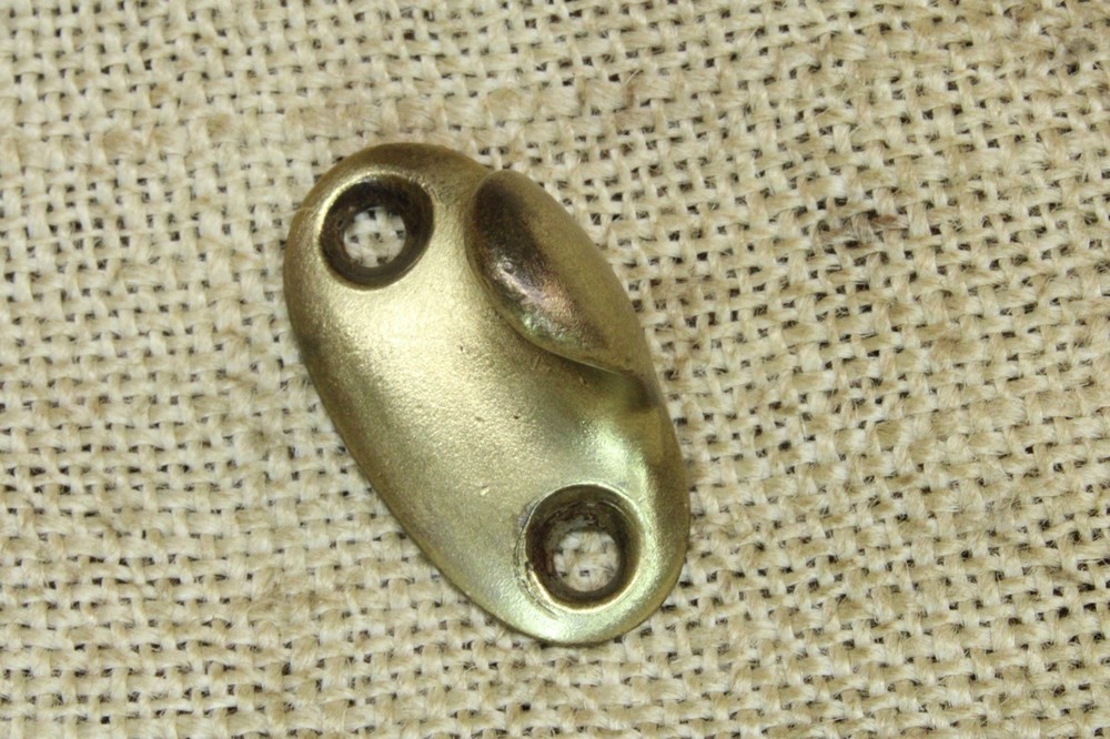 Old Window Sash Lift Pull Cast Satin SOLID BRASS Oval Smooth Vintage 1880