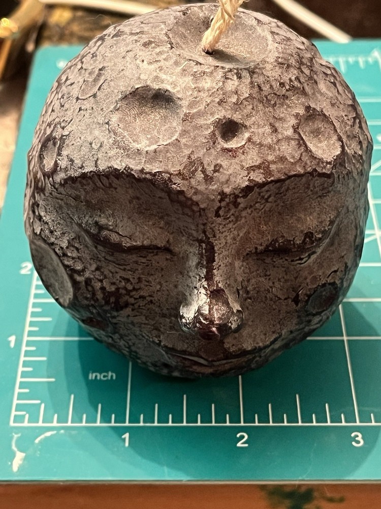 Sleeping Moon Face Candle Vintage hand made