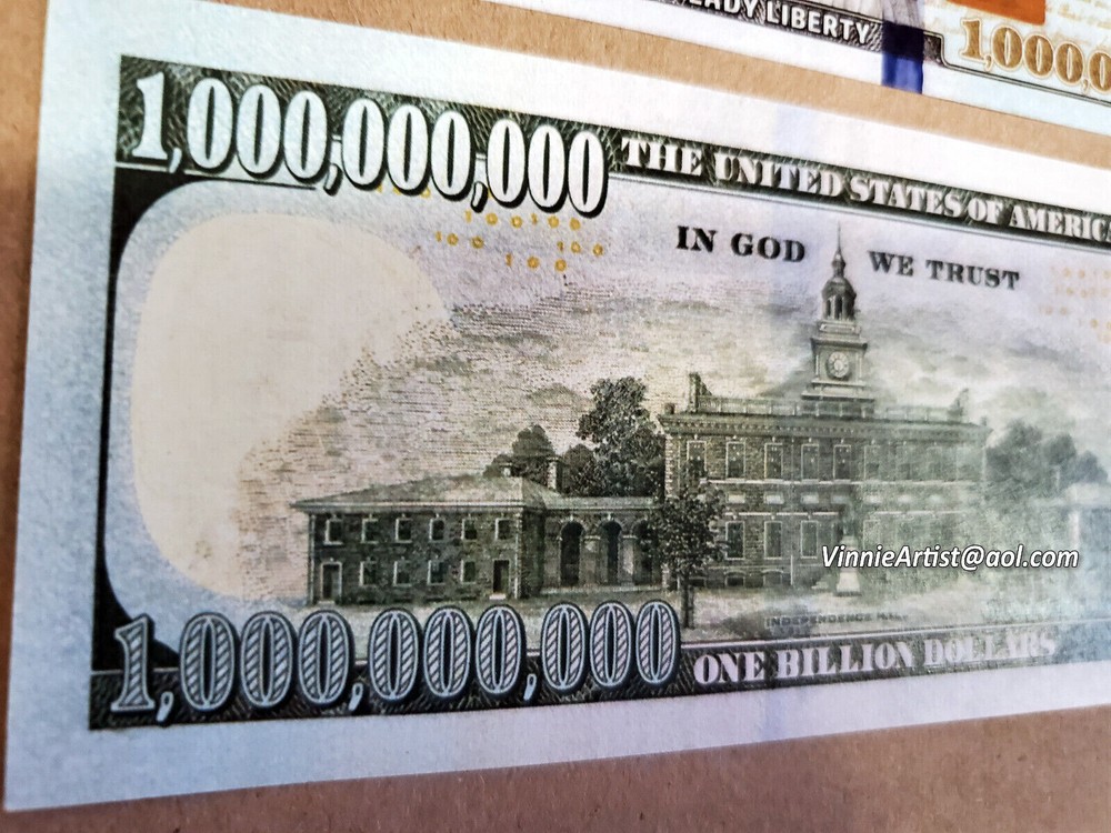 BILLION DOLLAR BILL FUNNY PLAY MONEY NOVELTY