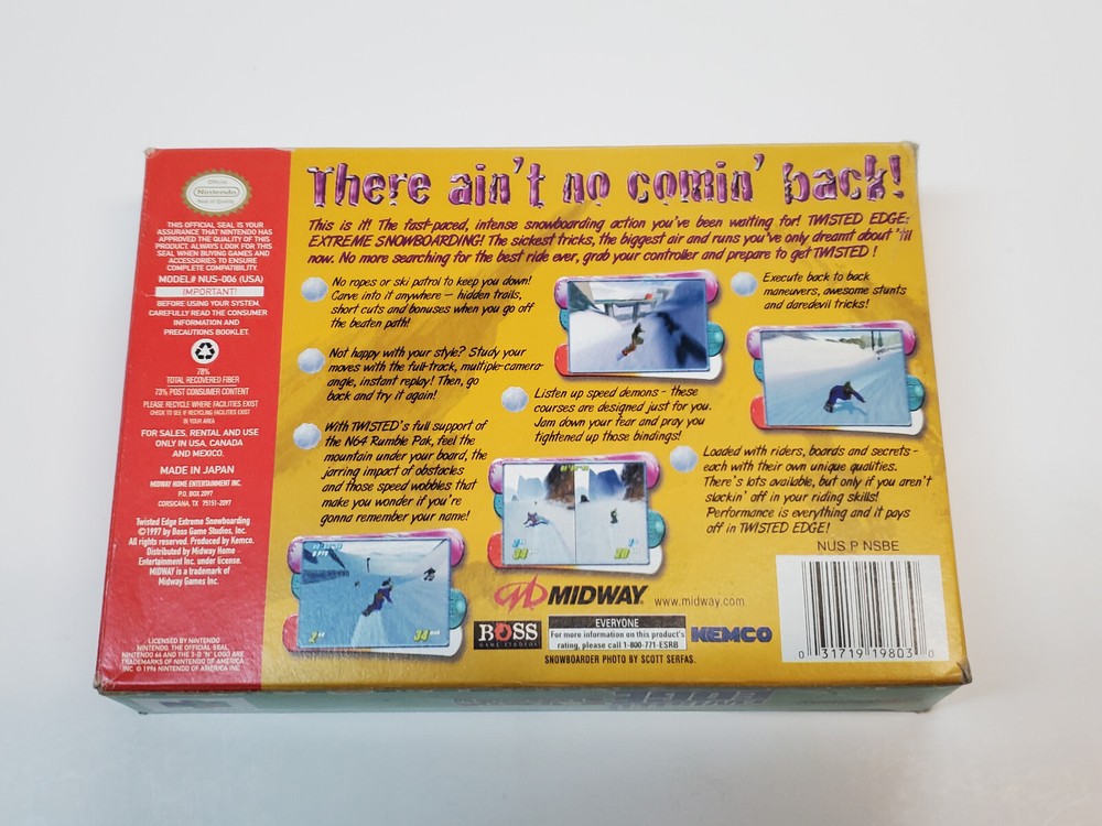 Twisted Edge Original Authentic N64 Nintendo 64 Box & Manual Only ***