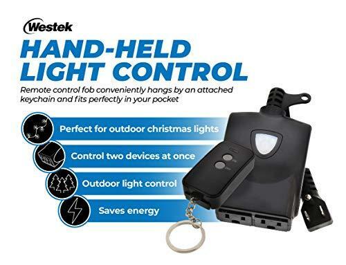 WESTEK Outdoor Remote Control Outlet Switch Kit with Wireless Receiver