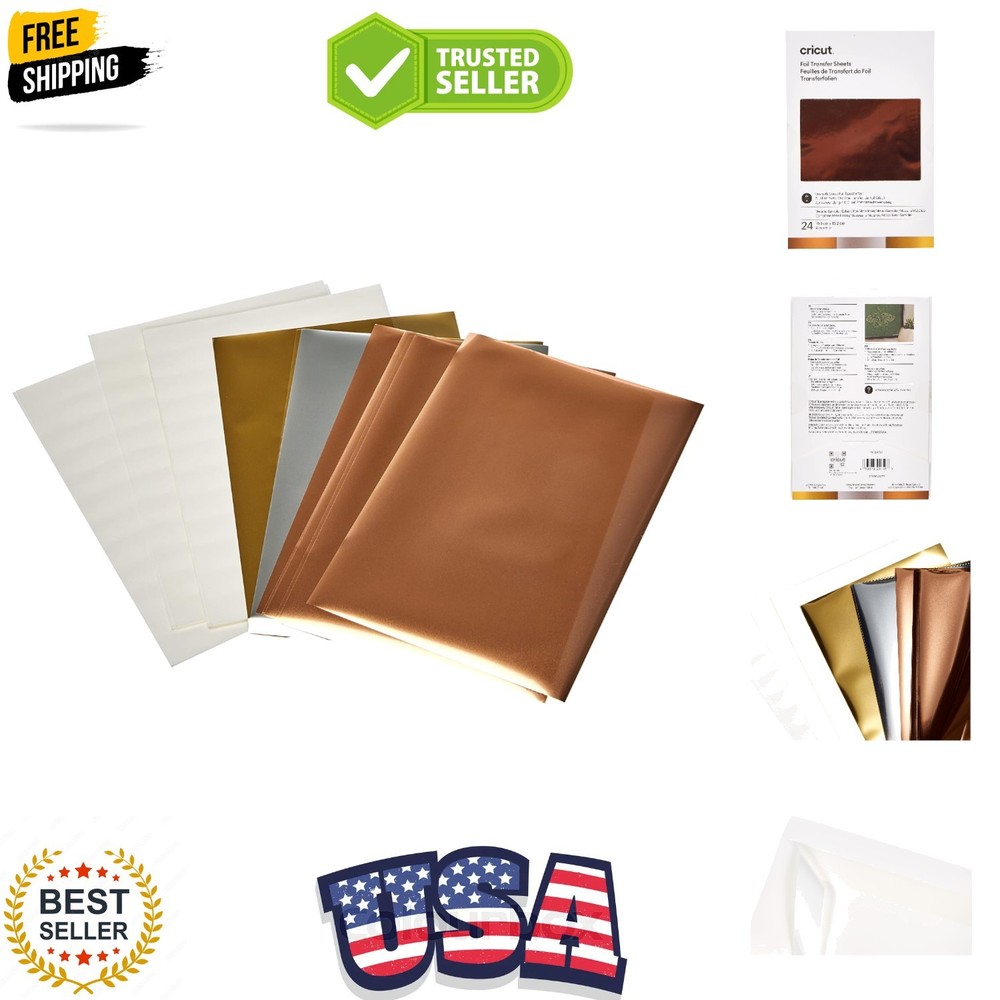 2008716 Foil Transfer Sheets Sampler, Metallic 24 ct, 24 Pack