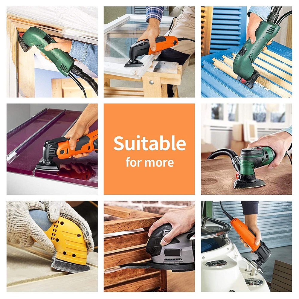 200×Triangle Sandpaper Sanding Pads Hook and LoopPalm for Oscillating Multi Tool