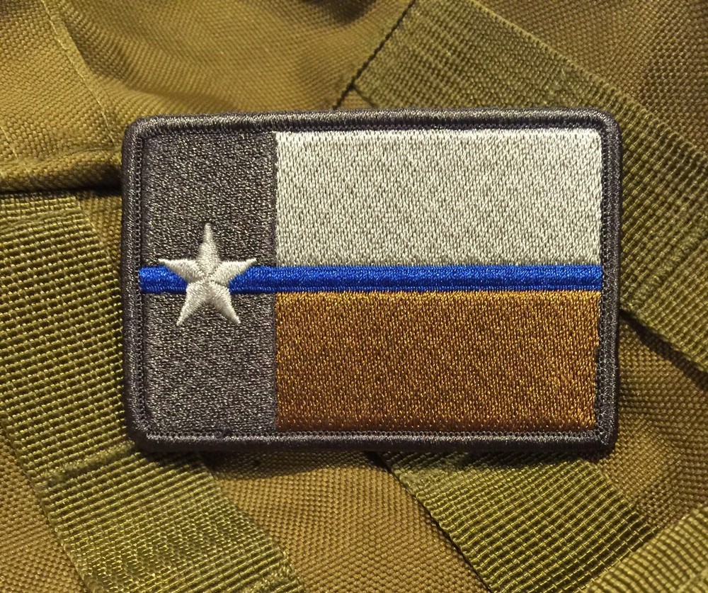 Desert Thin Blue Line TEXAS State Flag Patch, LEO