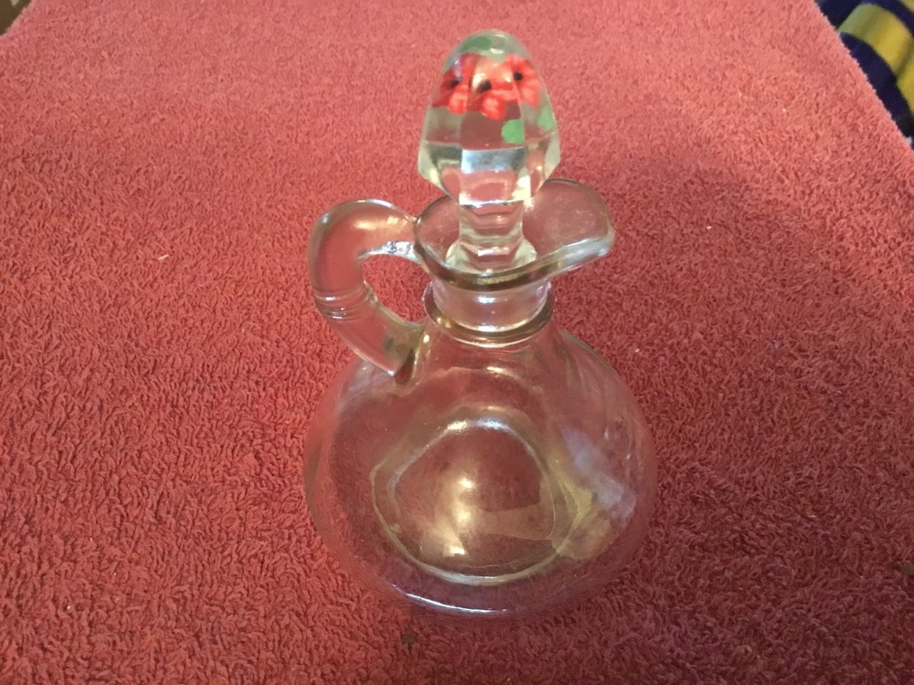 Painted Glass Cruet w / Stopper