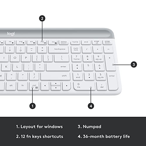 Logitech MK470 Slim Keyboard and Mouse Combo Off White