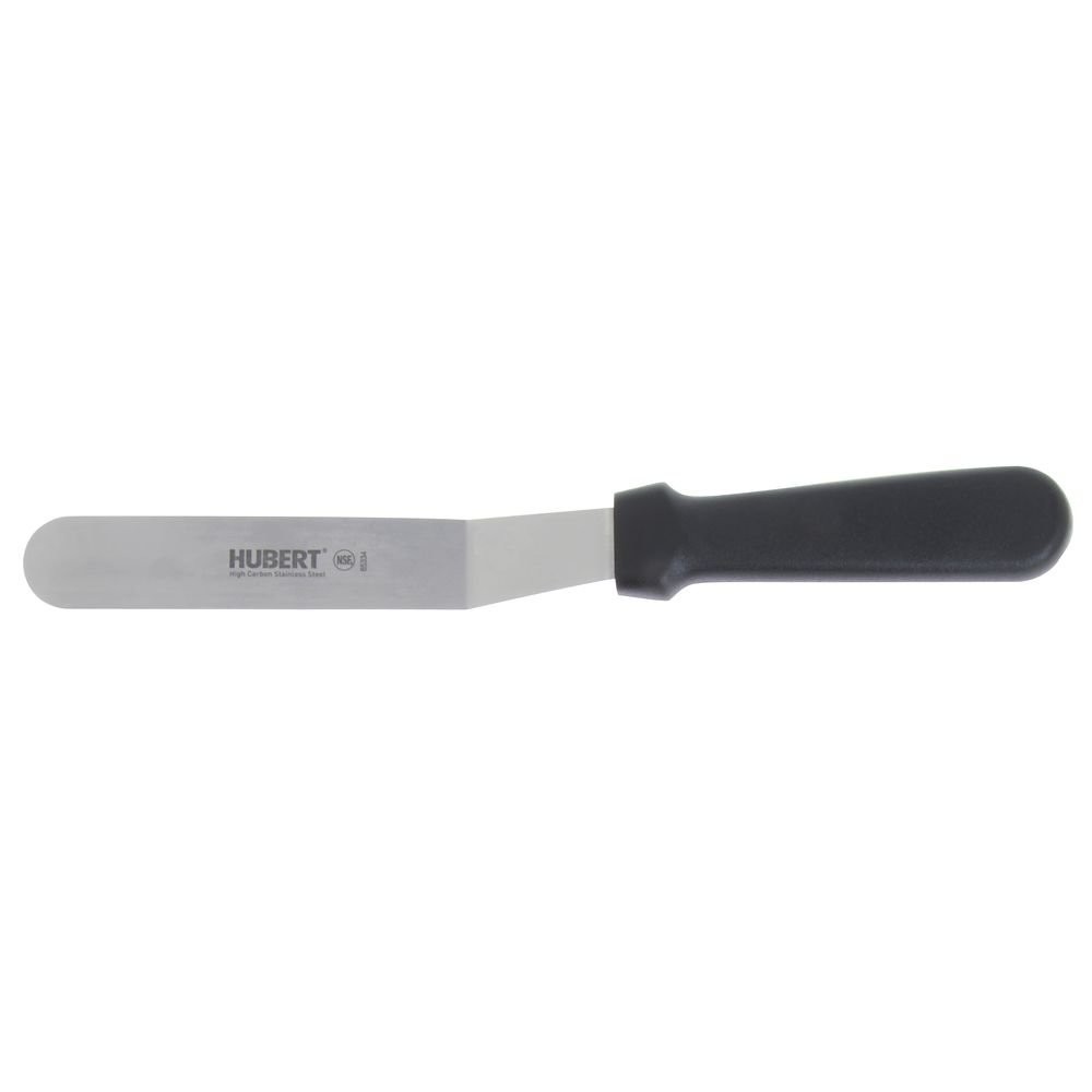 HUBERT® Offset Spatula with Black Plastic Handle Stainless Steel - 6"L Blade