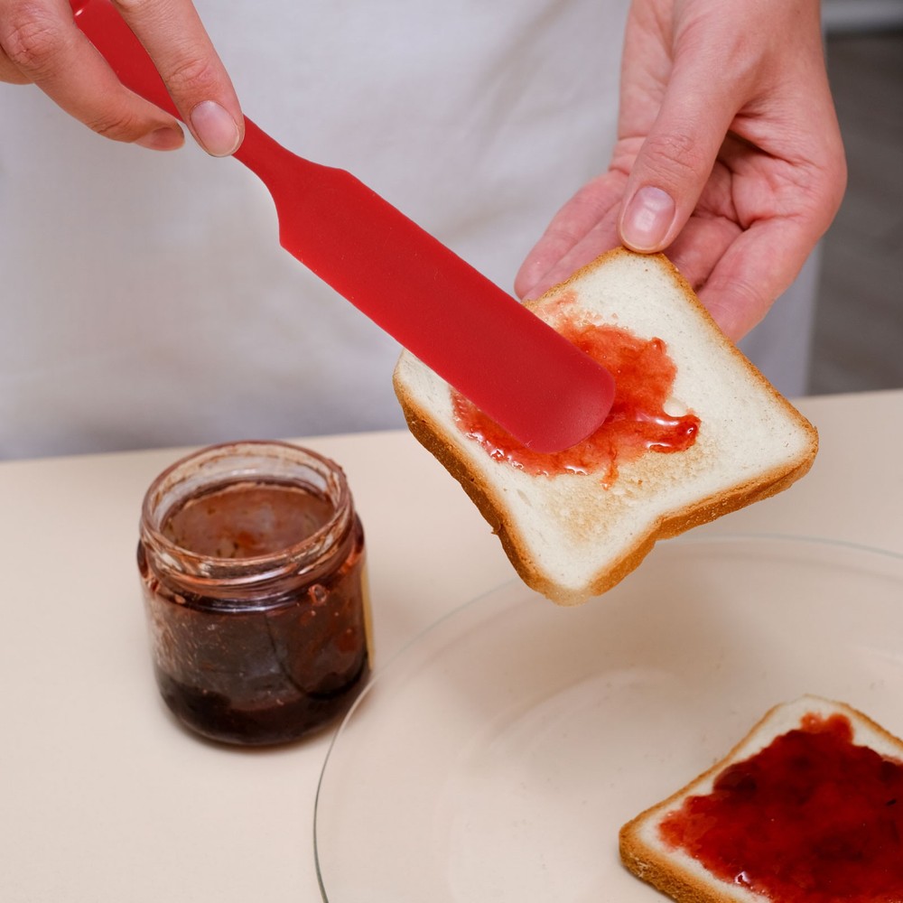 4Pcs Silicone Jar Spatula Jam Spreader for Baking Mixing Tools (Dark Yellow)