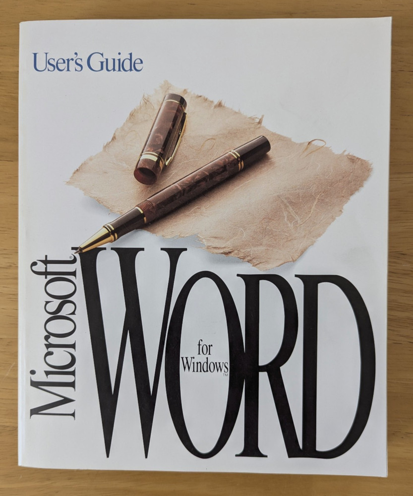 Microsoft Word for Windows Version 2.0 User's Guide 1991-1992 -No discs included