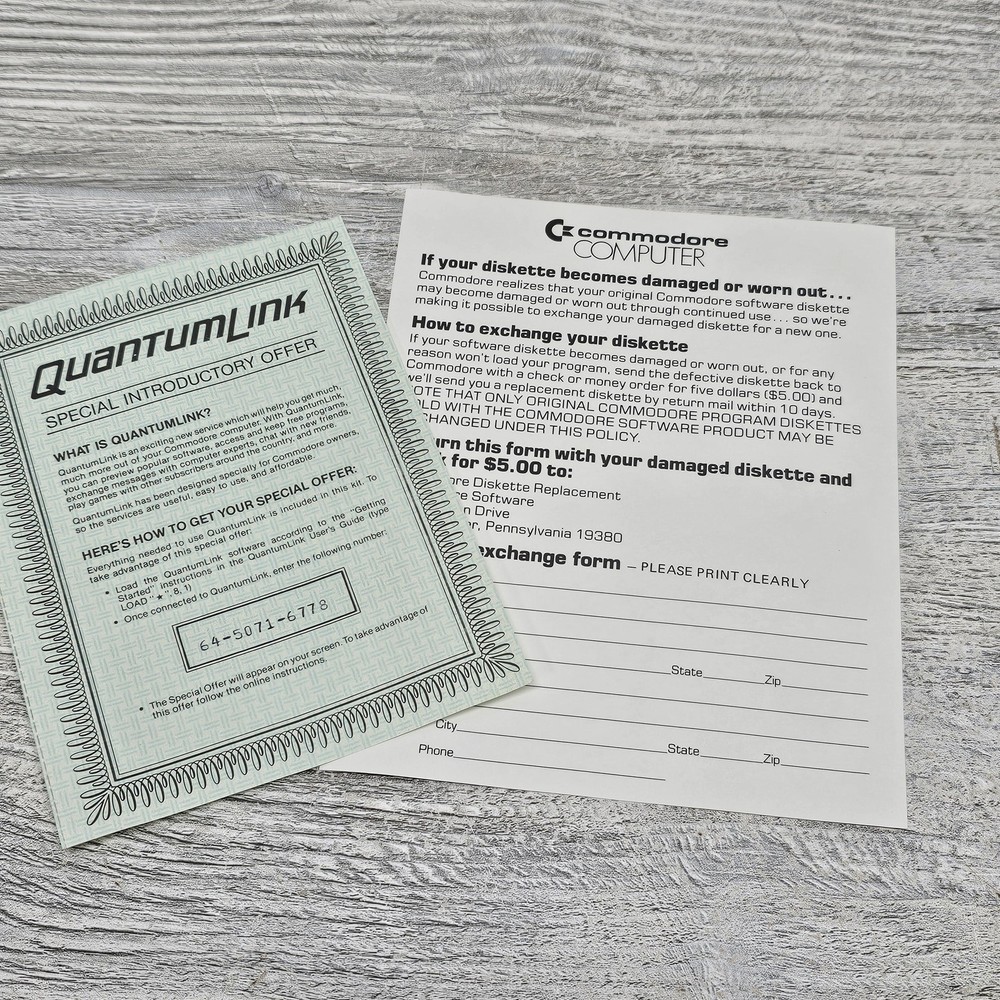 Vintage QuantumLink Personal Computer Network Users Manual Commodore Set Guide