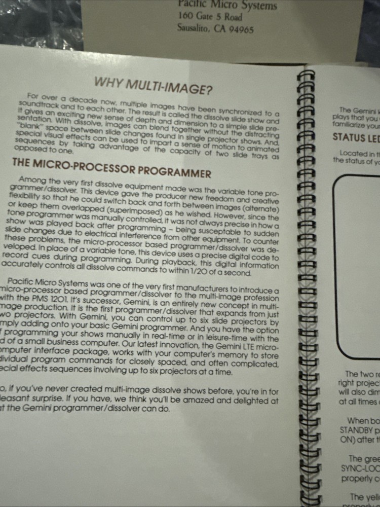 VTG Gemini Model 2000 Programmer Dissolver Pacific Micro Systems w 2 Manuals