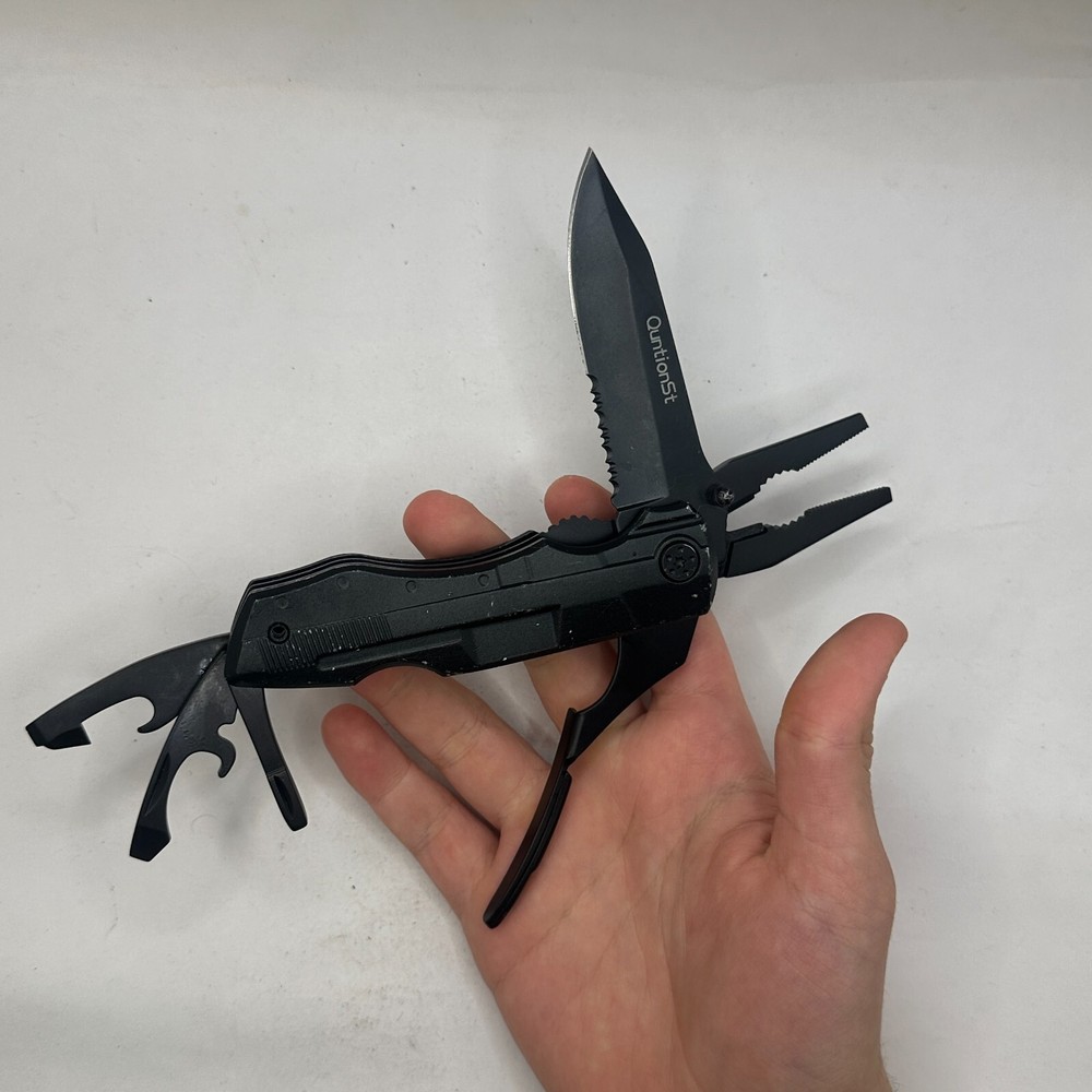 QuntionSt Pocket Knife Multitool Lock Screwdriver Camping Fold 7"