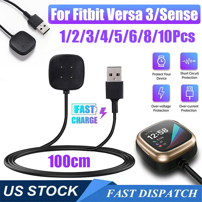 1-10PCS Wireless Charger For Fitbit Sense/Versa 3 Watch USB Fast Charging Dock
