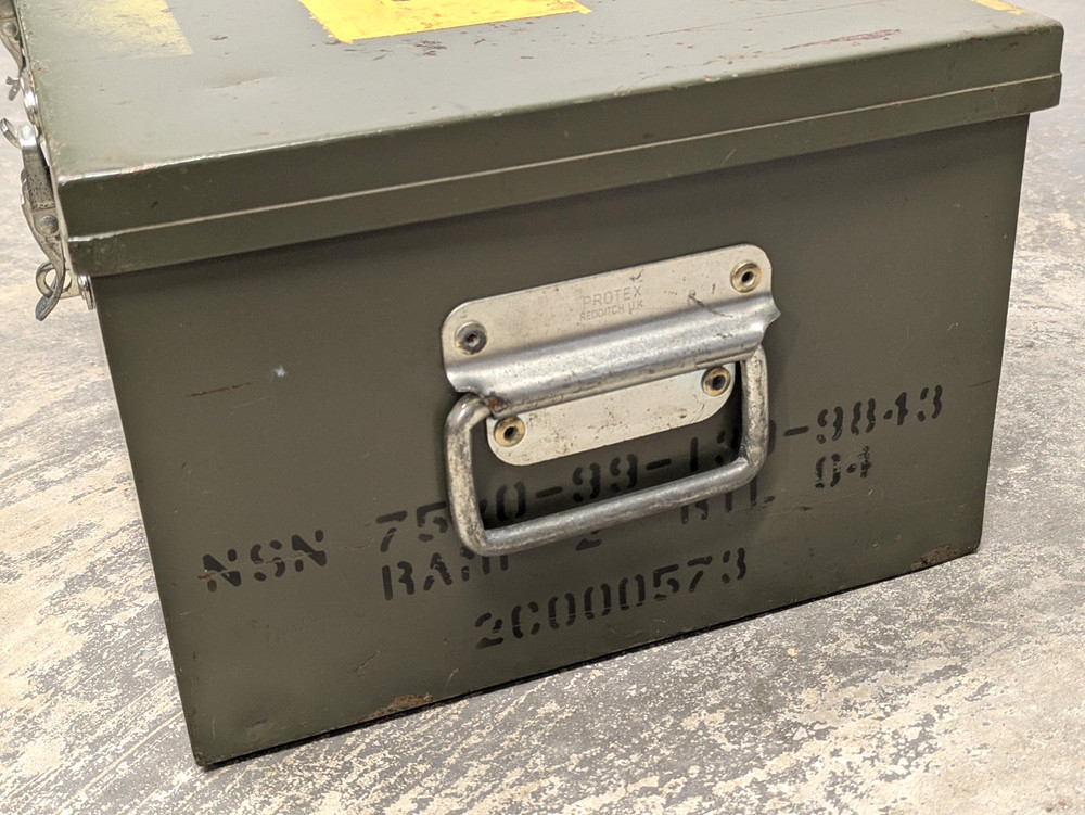 British Army Small Lockable Field Chest Document Transport Storage Case Tool Box