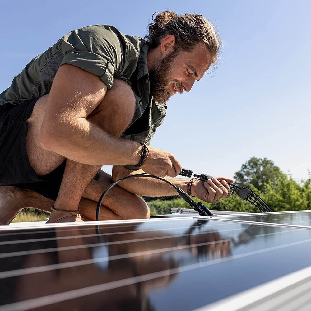 Solar Connectors Parallel Adapter Cable Wire Plug Kit for Solar Panel Y Branch