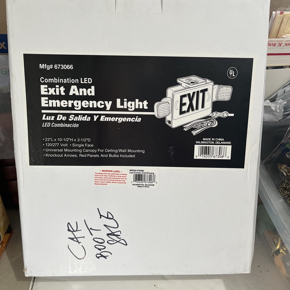 Combination LED Exit and Emergency Light
