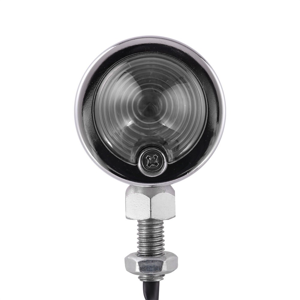 Mini Bullet Turn Signals for Harley Davidson, Silver Finish