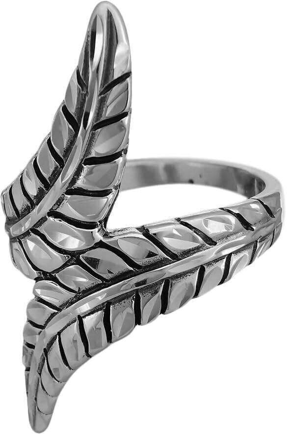 Diamond Cut Wrapped Feathers Ring