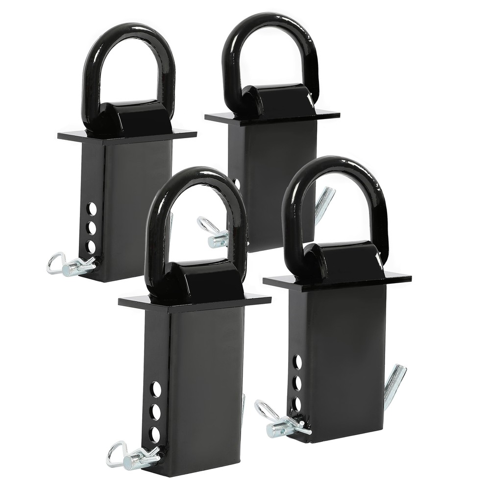 Heavy Duty 4 Pack Trailer Adjustable Stake Pocket D-Ring Zinc 2”×4" 16200LBS