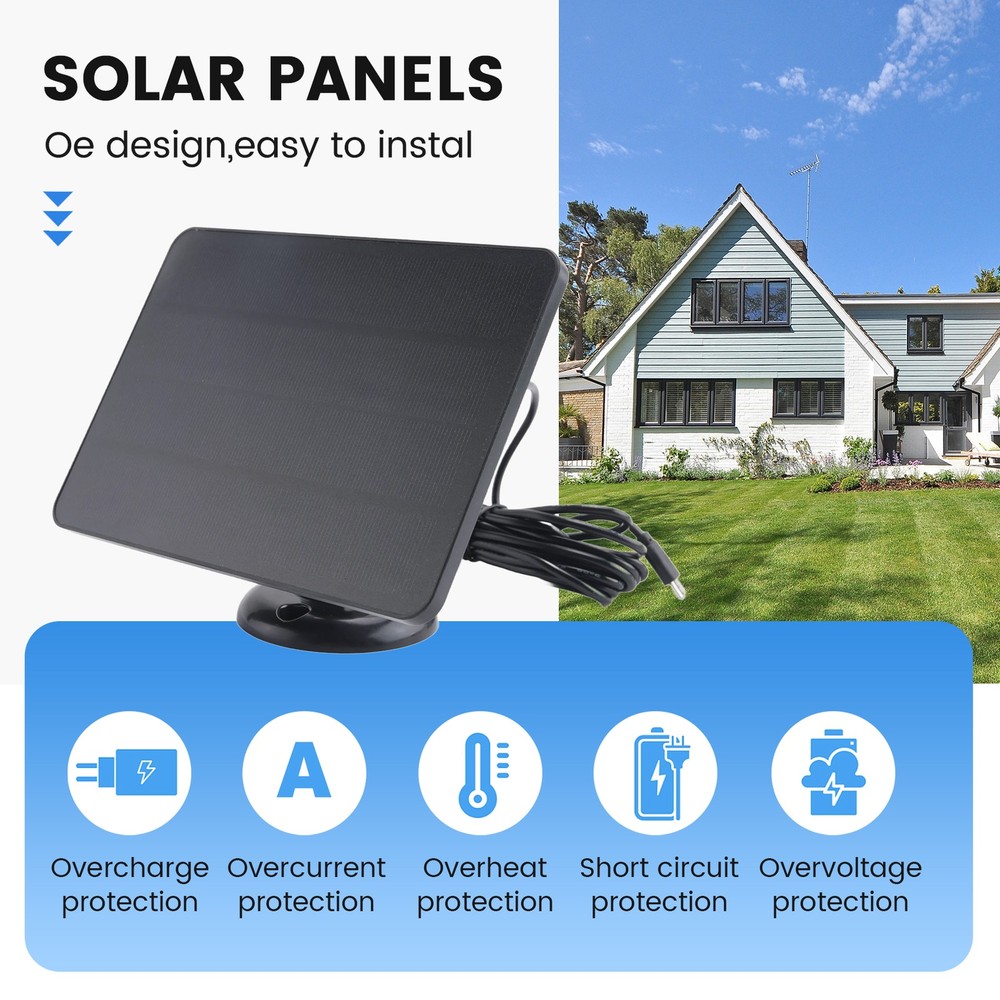 10W Solar Panel for Home Security Camera Solar Cells Powered with7489