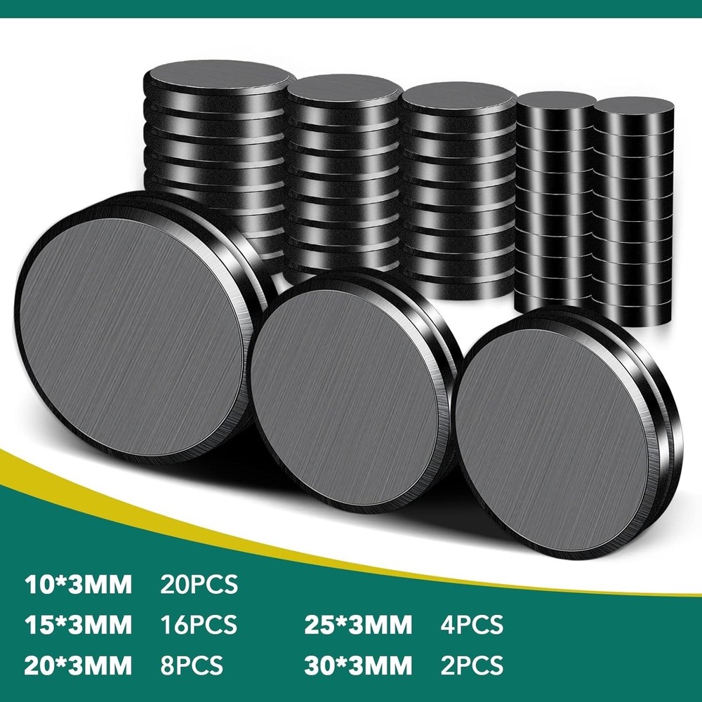 Small Magnets for Crafts with Adhesive Backing, 5 Different Size, 50Pcs Stron..