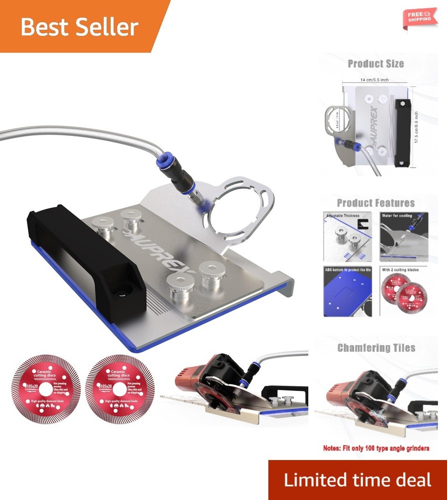 Adjustable 45° Tile Cutter Tool - Compatible with 100-Type Angle Grinders