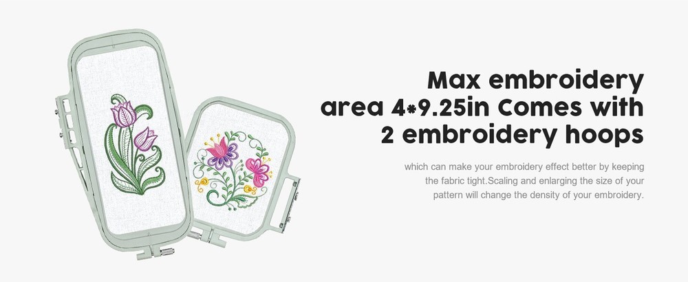 Poolin EOC05 4 x 9in Embroidery Machine Computerized 7in Large LCD Touch Screen