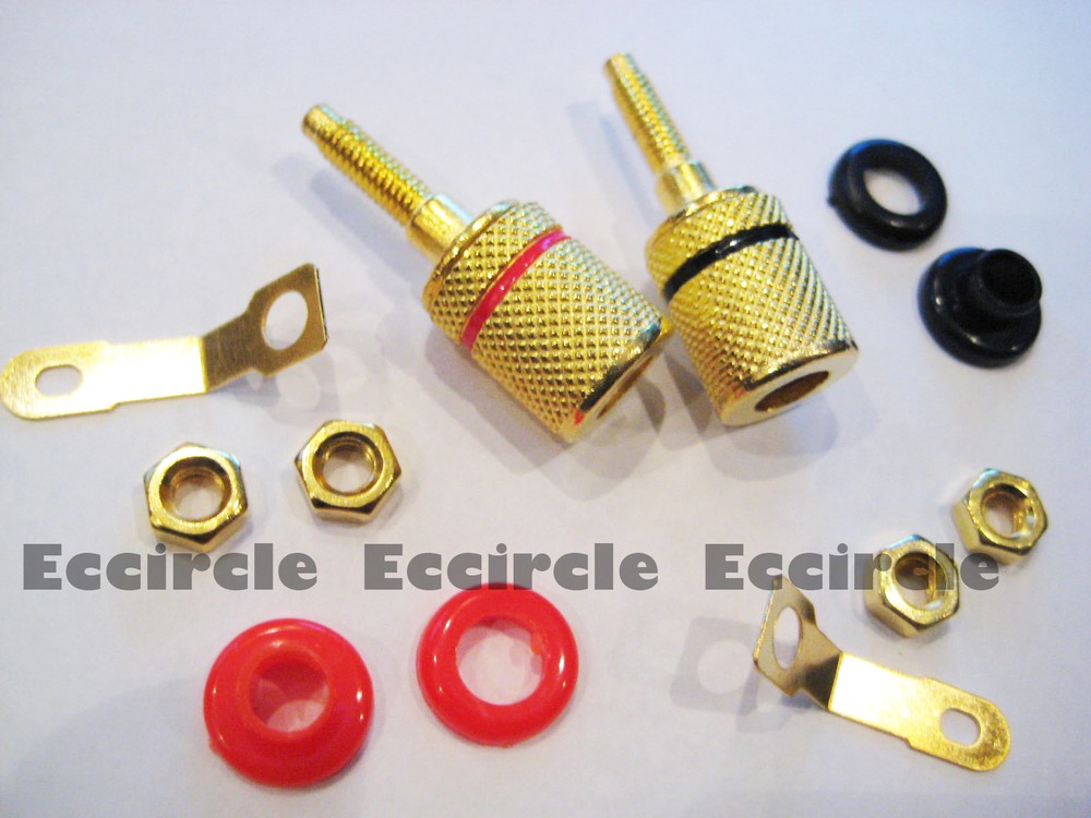 4 pcs Binding Post Amplifier Speaker Terminal Banana Plug Socket Connector 4mm