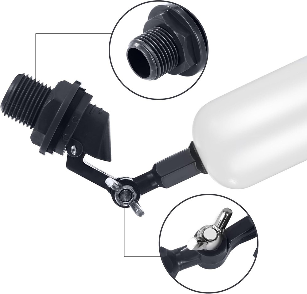 2-Pack Adjustable Arm Float Ball Valve for Automatic Water Level Control in