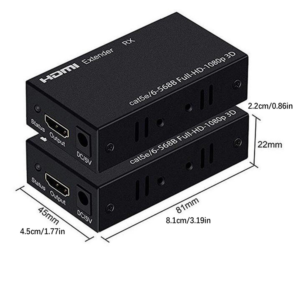 60M Extender RJ45 HDMI Network Extender 1080P Transmitter Receiver Adapter
