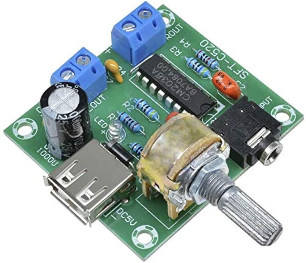 Mini Digital Audio Amplifier Board with Adjustable Volume & USB Power Supply