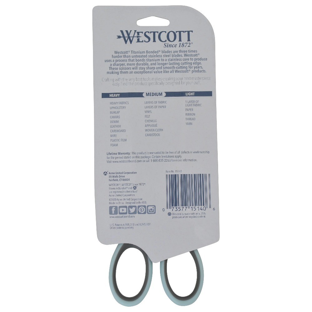 Micro Tip Sewing Scissors Titanium Bonded for Fabric and Crafting Light Blue