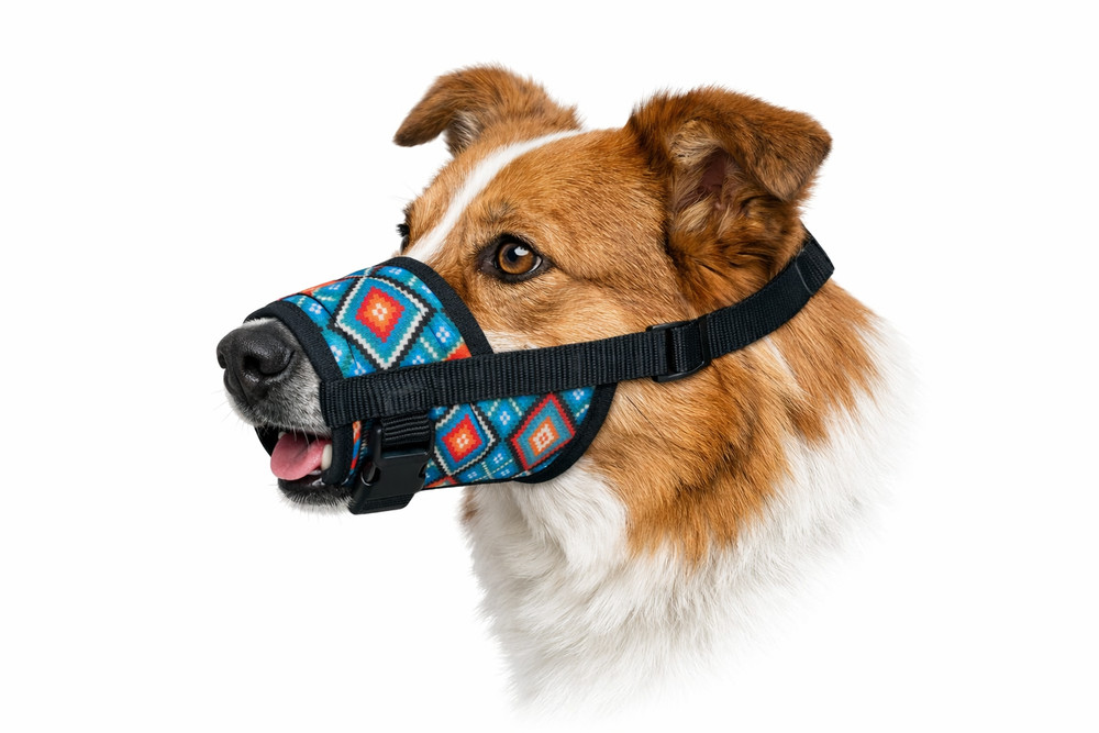 Adjustable Dog Muzzle Soft Breathable Nylon Anti Bite Barking Training M L