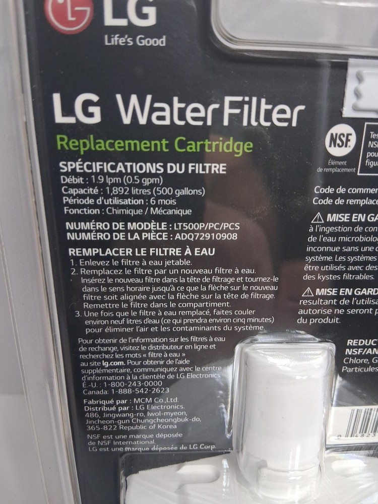 LG LT500PC Water Filter