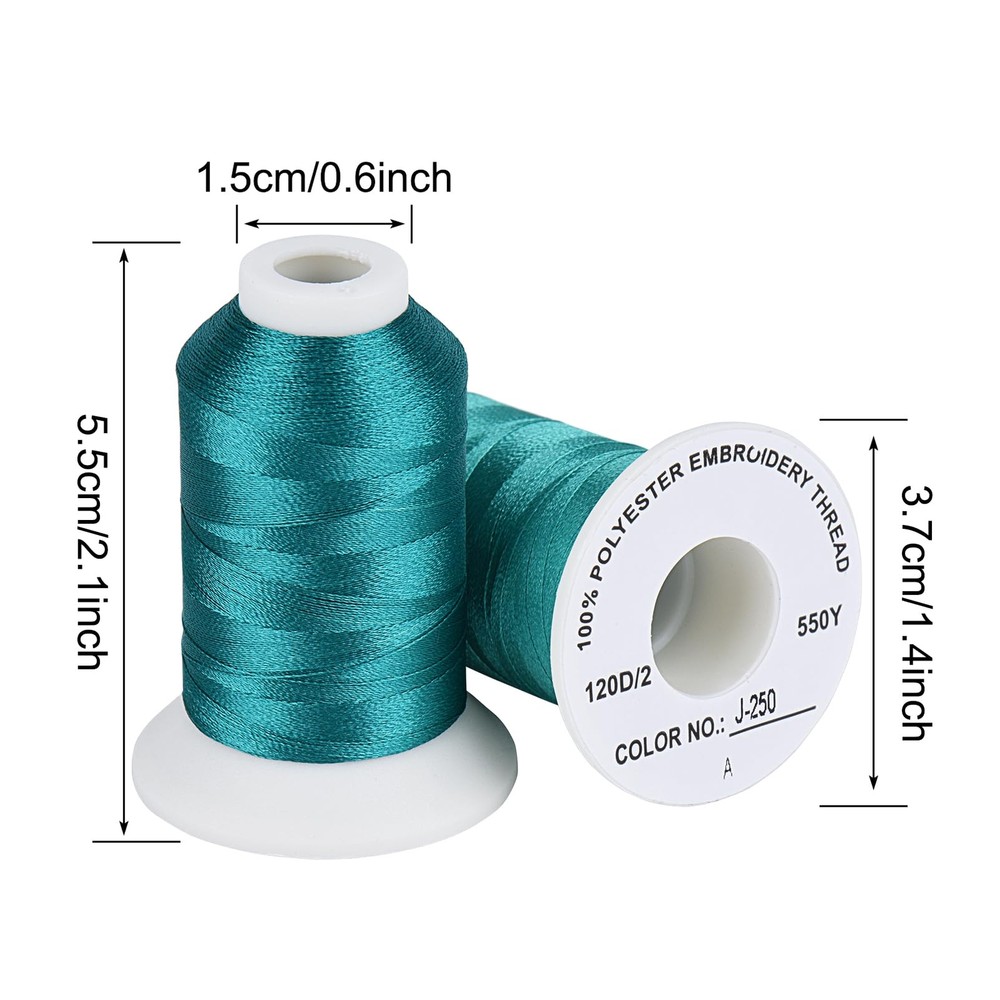 28 Assorted Janome Colors Embroidery Machine Thread with Floss Spool Savers 5...