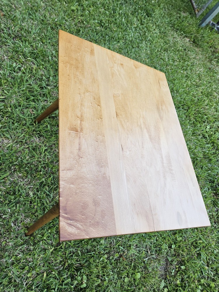 Restored Vintage Mid-Century Maple Planner Group End Table